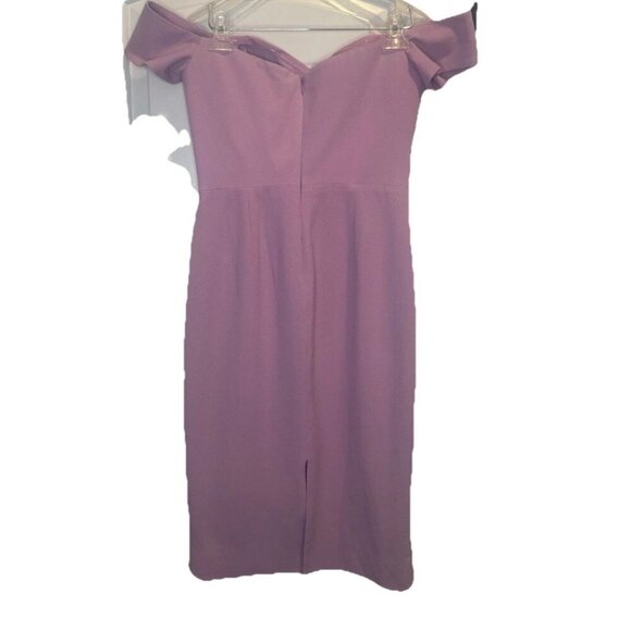 Dress the Population Bailey Lavender Off the Shoulder Lined Dress Sz M Body Con - Picture 4 of 9